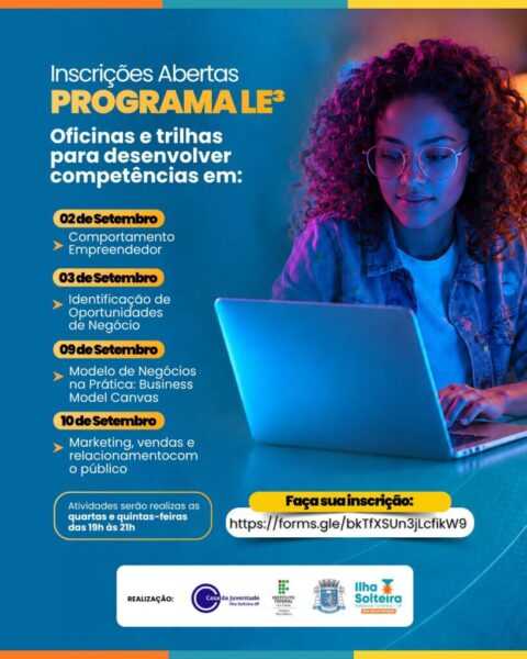 Ilha Solteira abre inscrições para capacitação gratuita em empreendedorismo através do Programa LE³ ilha-solteira-abre-inscricoes-para-capacitacao-gratuita-em-empreendedorismo-pelo-programa-le³
